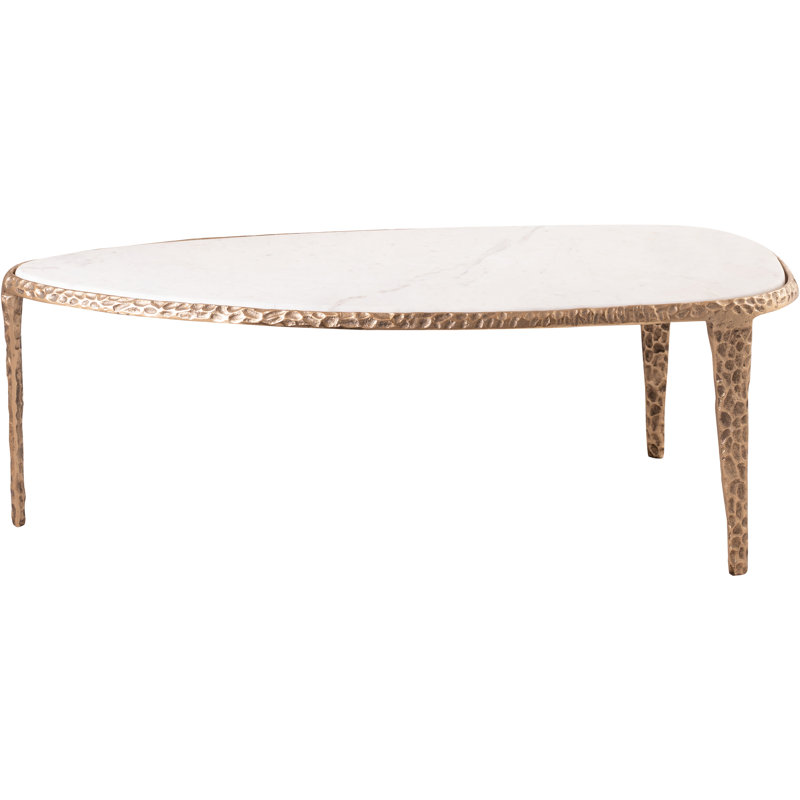 Table basse Astrid, White/Brass