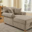 Chaise longue rembourrée en chenille avec rangement-110848827