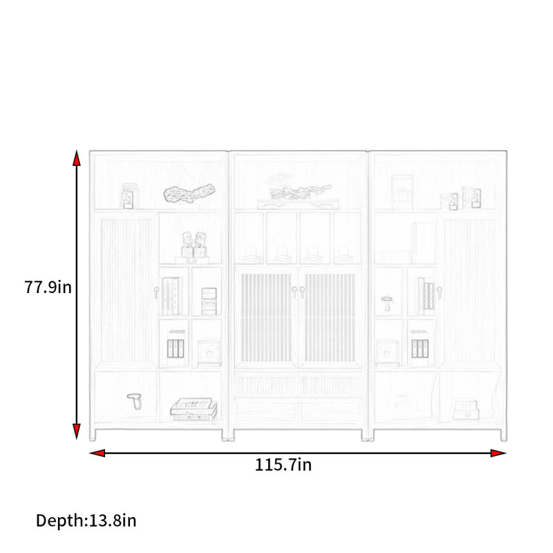 New Chinese Classic Retro Bookcase