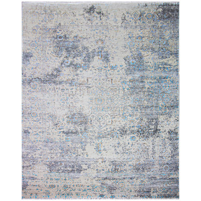 Wool and Viscose Oriental Indoor Rug