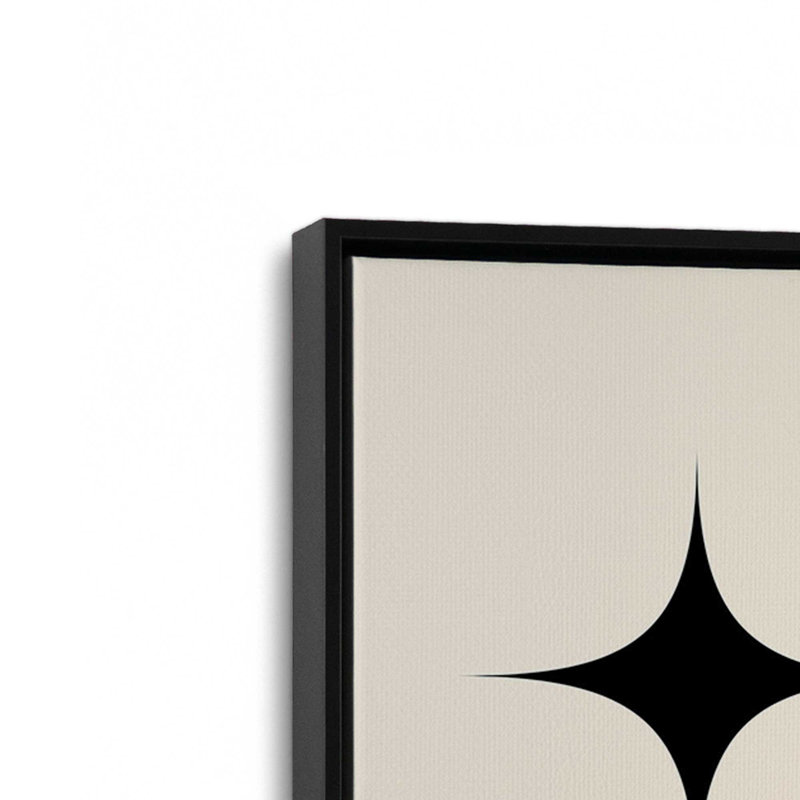 Impression sur toile Minimalist Bauhaus Stars dans un cadre blanc, 48 po x 32 po, H 18,75 po x l 12,75 po, Noir satiné
