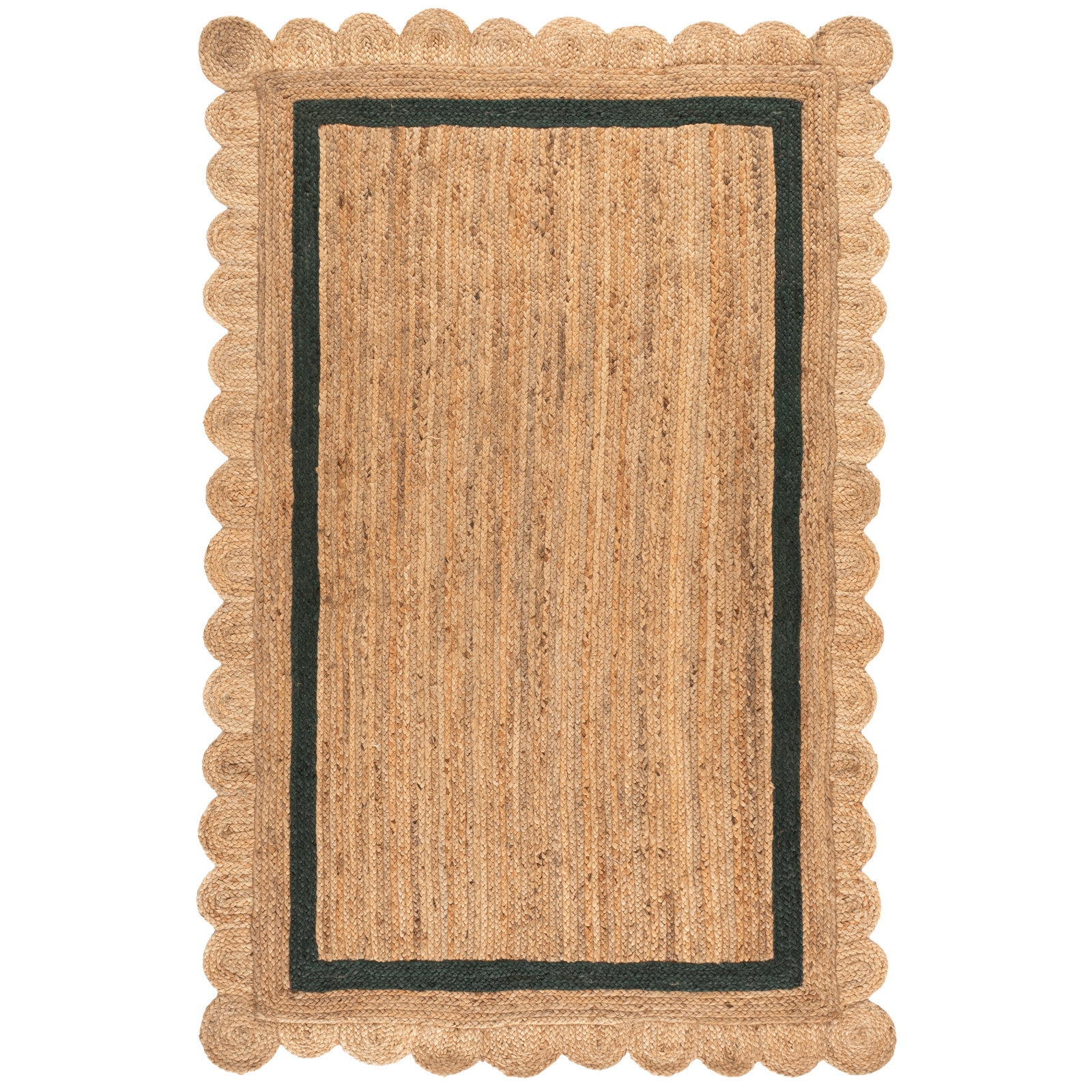 Inaki Hand-Woven Geometric Jute Rug, Rectangle 4' x 6'