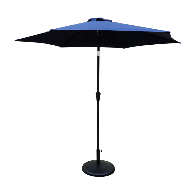 Parasol Sonte avec contrepoids inclus, Bleu marine, 8' 10"