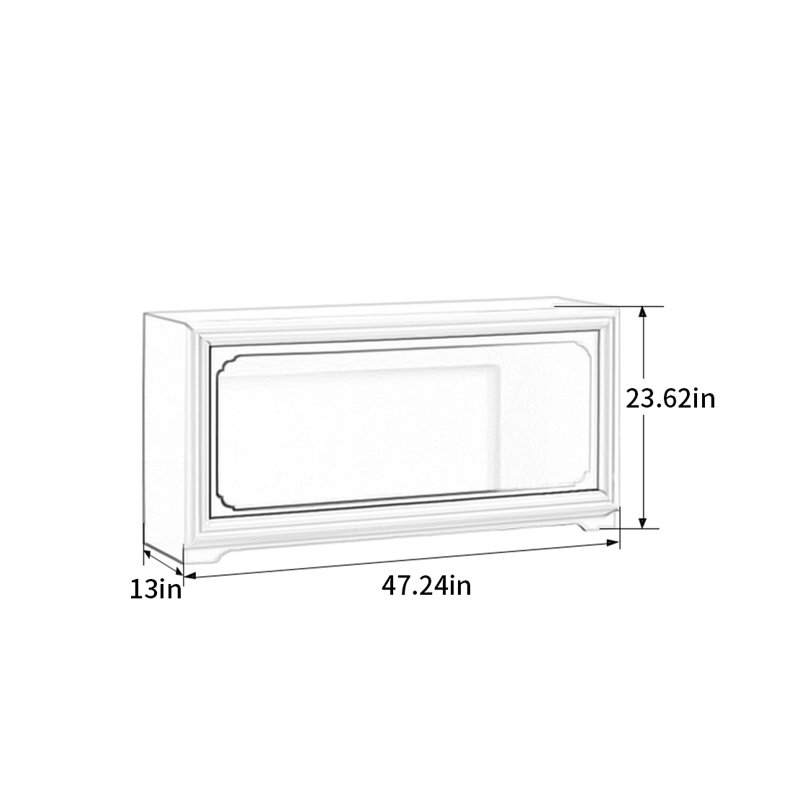 Rigney, 23.62" H x 47.24" W x 13" D, White