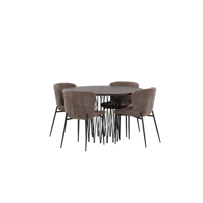 Huron 4 -Person Dining Set, Beige, Beige