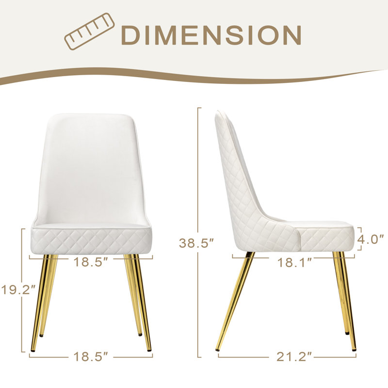 Chaise d'appoint rembourrée en velours, Blanc