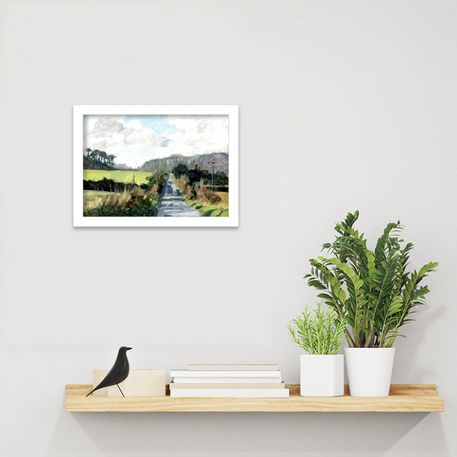 Ceylon "Ripple Lane" Print by Clive Metcalfe, White, 10" H x 13" W x 1" D