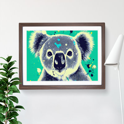 Koala Bear Splash Abstract - Single Picture Frame Print