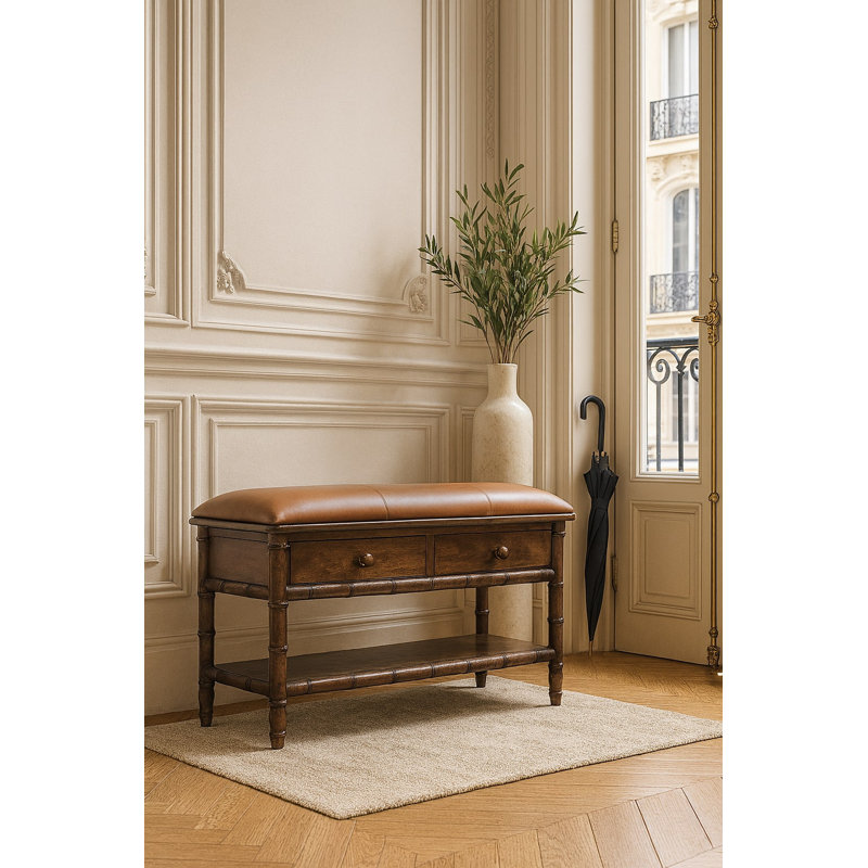 Faux Leather Upholstered Storage Bench