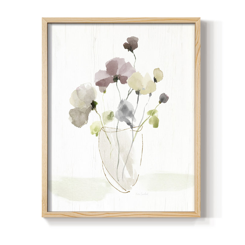 Choisissez «Happy bouquet I», reproduction encadrée - bois massif, H 30 po x l 24 po