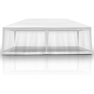 10 Ft. X 20 Ft. White Party Tent With Meshed Walls