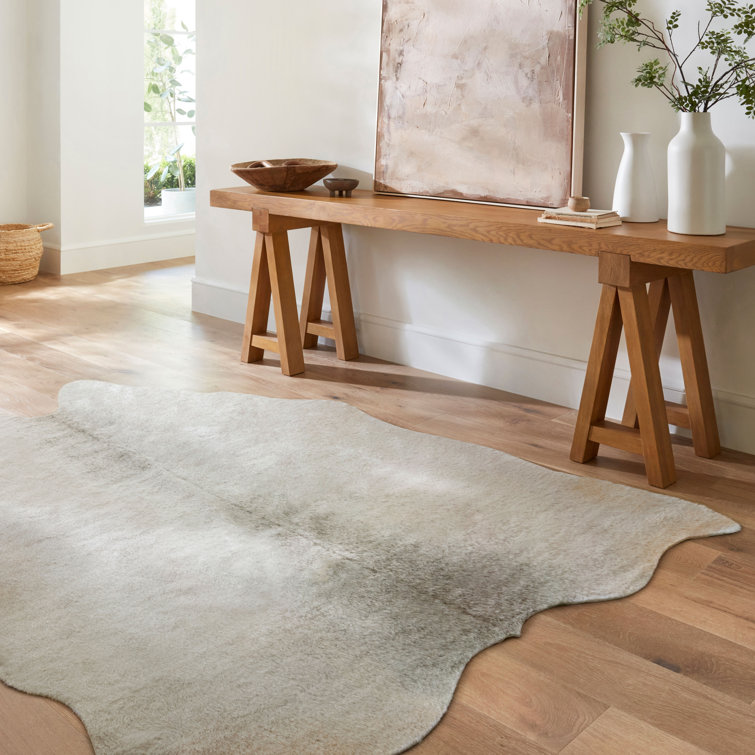 Kaci Performance Hand Hooked Faux Cowhide Animal Print Indoor Rug