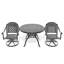 Ensemble de salle à manger toutes saisons en fonte d'aluminium, avec chaises pivotantes et table ronde de 39,37 po-209264532