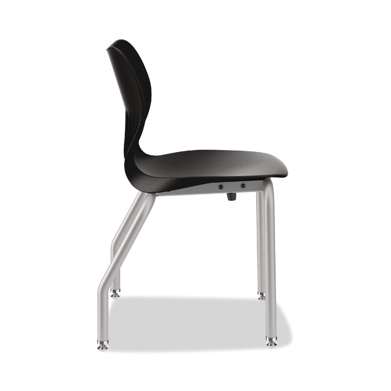 Onyx Black 19.5" Tubular Steel Stackable Classroom Chair