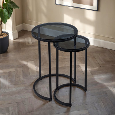 Mellyssa Glass Top Frame Nesting Tables