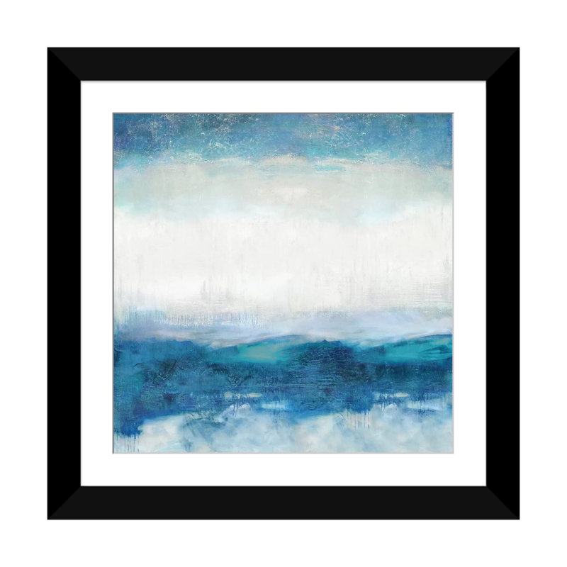 «Aqua Motion», reproduction sur toile, Papier beaux-arts encadré noir, Blanc, H 24 po x l 24 po x P 1 po