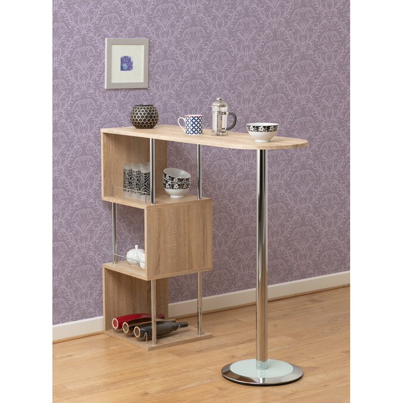 Abelone Bar with Wine Storage, Light Oak