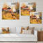 Paysage d'automne avec ferme - décoration murale en toile de ferme-42182767-42182762