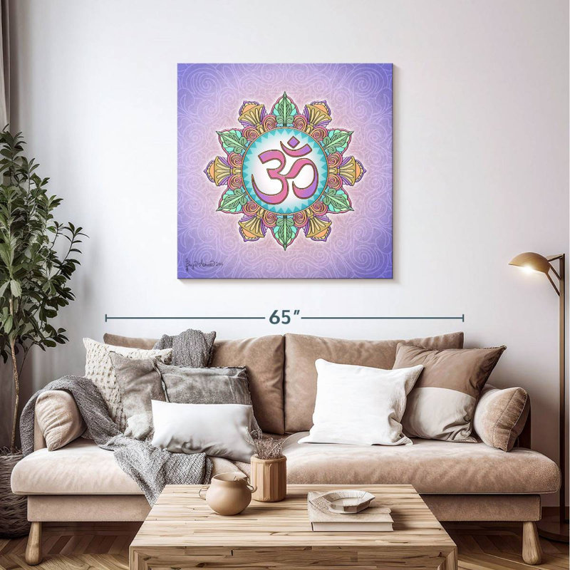 Adella pastel Om Mandala, H 39 po x l 39 po
