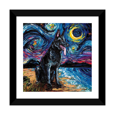 " Black German Shepherd Night " by Aja Trier