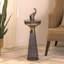 Table ronde moderne avec base en verre et plateau en métal doré-1335879823