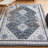 Dalyan Geometric Medallions Machine-Washable Navy/Light Gray Rug-2046507778