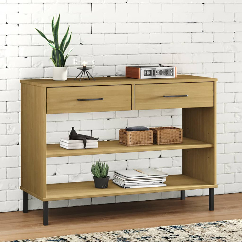 Keavni 98cm Solid Wood Console Table, Brown