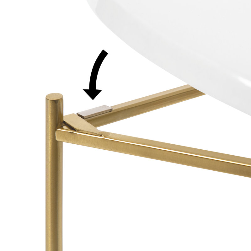 Gwynn Tray Top Nesting Tables, White Top/Gold Base