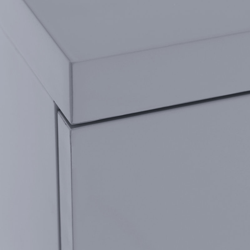 Delphinus 50cm W Manufactured Wood Bedside Table, Grey
