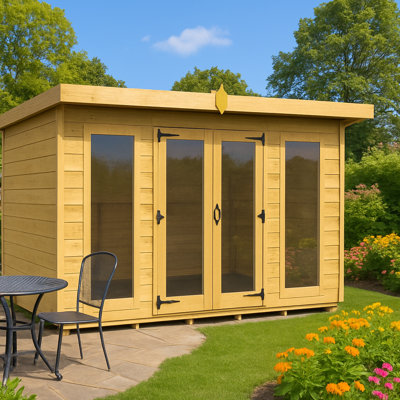 10ft x 5ft Pent Summer House (Full Height Window)