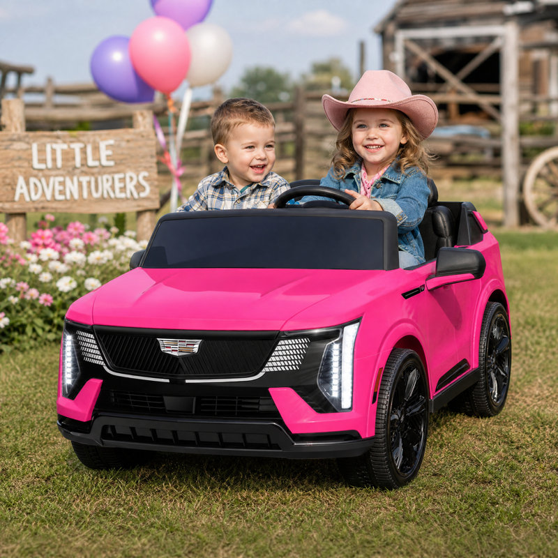 Ride on jouets 24V sous licence avec Cadolle Escalade IQ 2 places avec télécommande pour enfants, rose, Pink