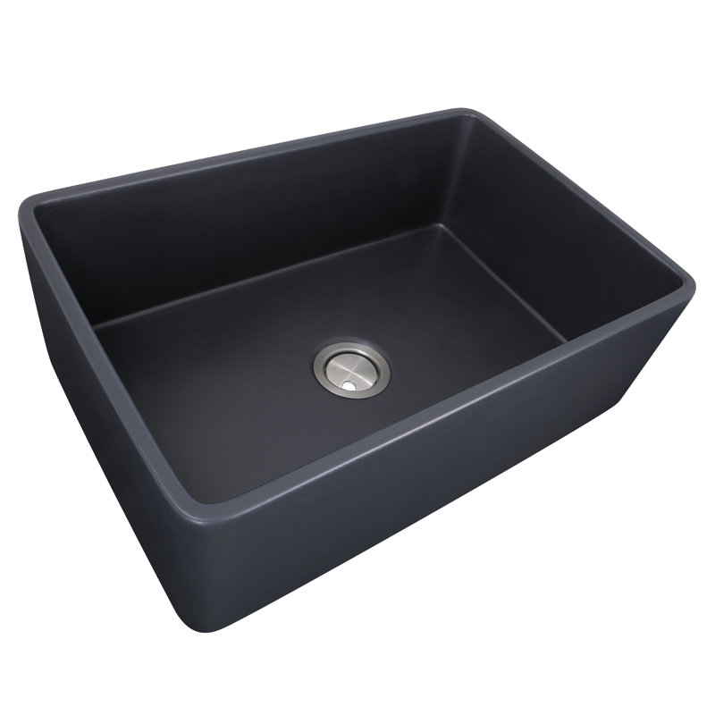Vineyard 29.75'' L Single Basin Kitchen Sink, Matte Black