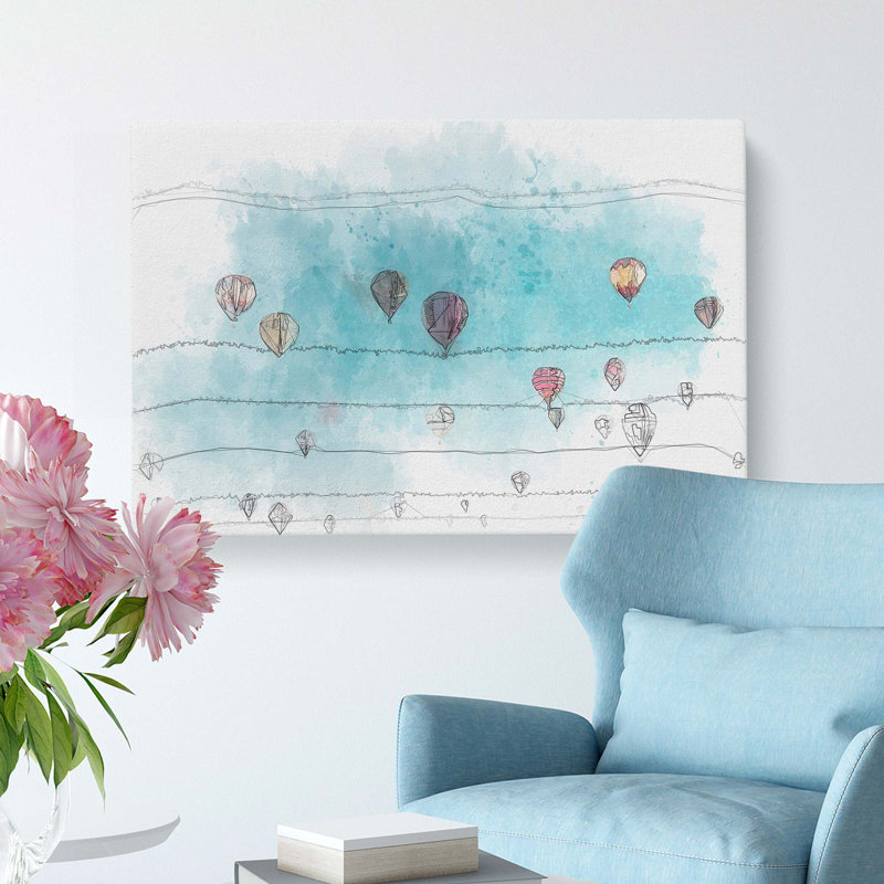 Going Up In A Hot Air Balloon In Abstract - Wrapped Canvas Print, 40cm H x 60cm W x 3cm D