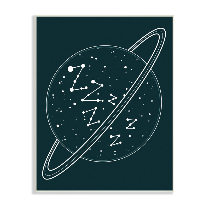 Witty Sleeping Constellation Outer Space Planet Stars, Wall Plaque, 10" W x 15" H