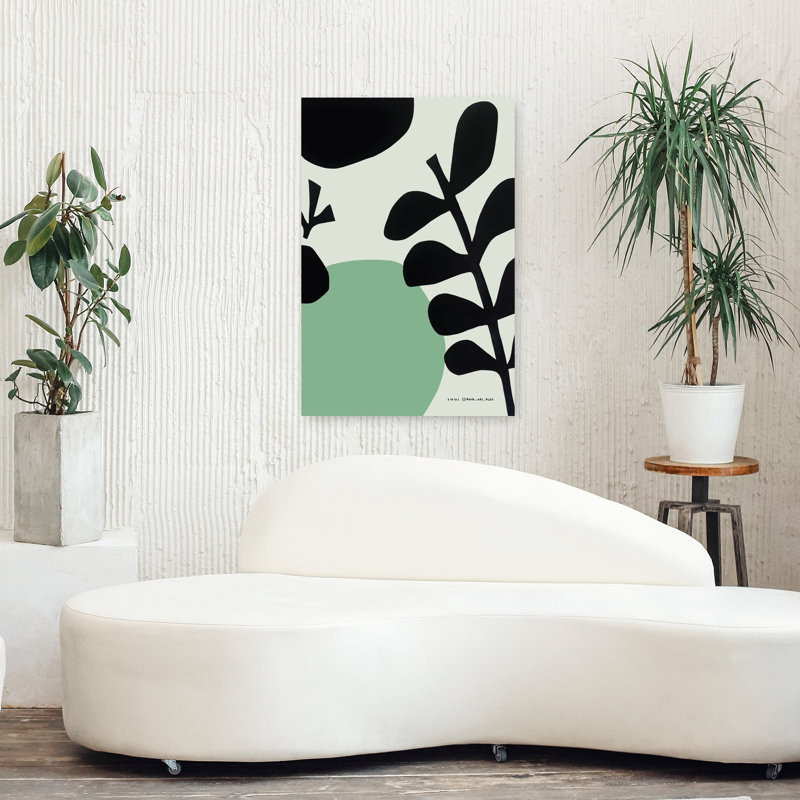 Contemporary Art Abstract Contemporary Minimalist Flower Nature Art by Awol Art Alex - Wrapped Canvas Print