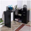 Bureau d'ordinateur en L pivotant à 180 ° avec tablette de rangement, tiroir et armoire
