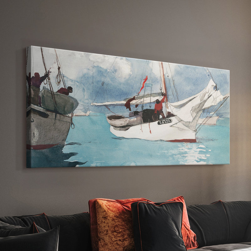 Série paysage - CCLXVI - Toile tendue avec châssis - Prêt à accrocher, H 16 po x l 32 po