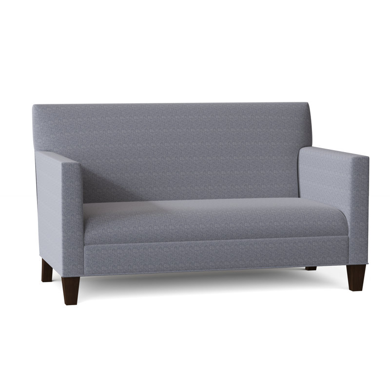 Causeuse à accoudoirs carrés 60 po Bleeker, Bleu marine Bailey Ld, Café