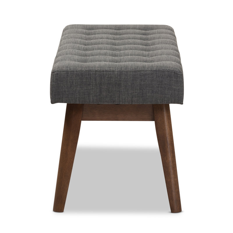 Harris 43" Upholstered Bench, Dark Gray
