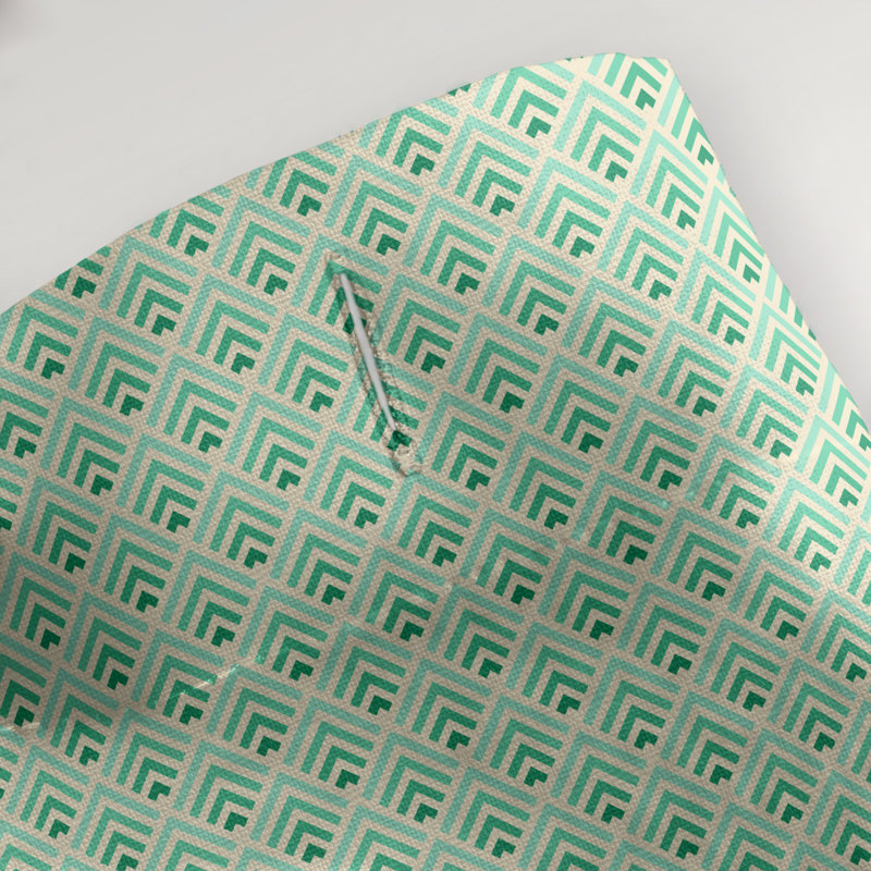 Katelyn Elizabeth Geometric Shower Curtain, Yellow/Green