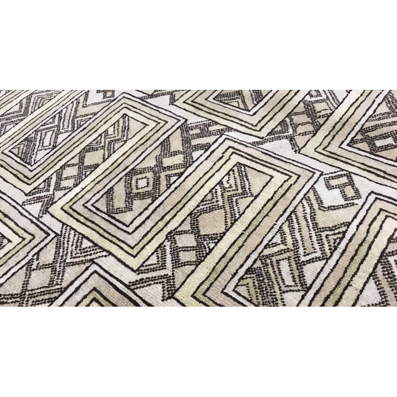 Tapis gris de haute qualité noué à la main