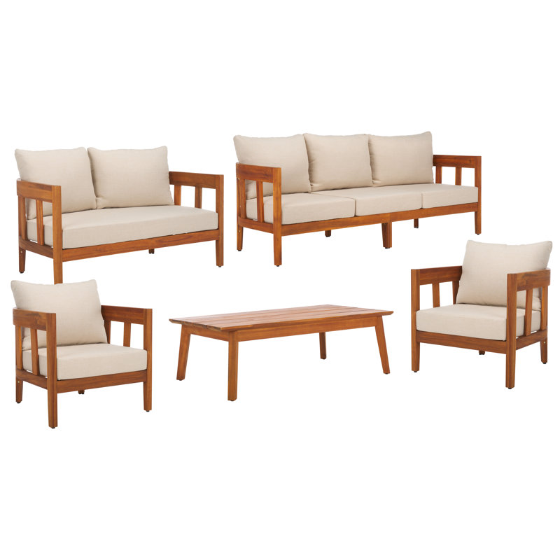 Stefanus 5 Piece Patio Conversation Set