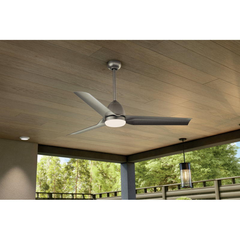 54'' Ceiling Fan with LED Lights, Silver