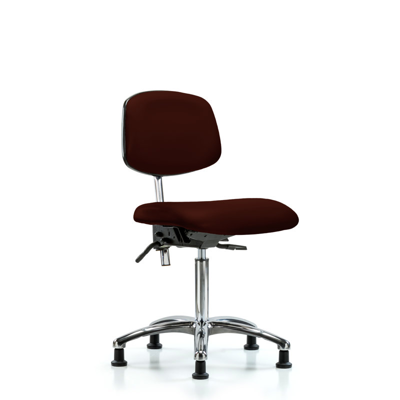 Mia Task Chair, Burgundy, Glides, Included