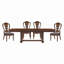 Ensemble de table de salle à manger 5 pièces avec rallonge et 4 chaises d'appoint en bois de chêne foncé-1813839