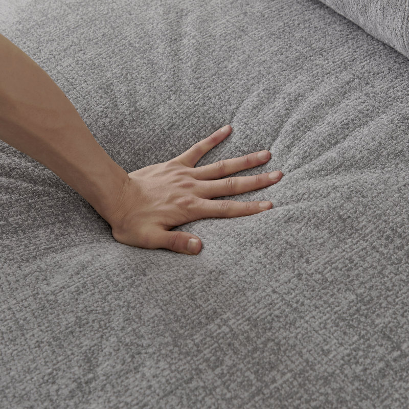 Canapé modulaire de 98 po en chenille modulaire avec housses de dossier amovibles, canapé-lit Comfy Cloud sans os avec 2 coussins, futon surdimensionné moderne en mousse pour le salon