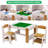 Kids Play Table And 2 Chair Set, 2 In 1 Wooden Activity Table W/storage, Compatible With Lego And Duplo Bricks, Play Building Block Table Set For Reading, Drawing, Build Blocks