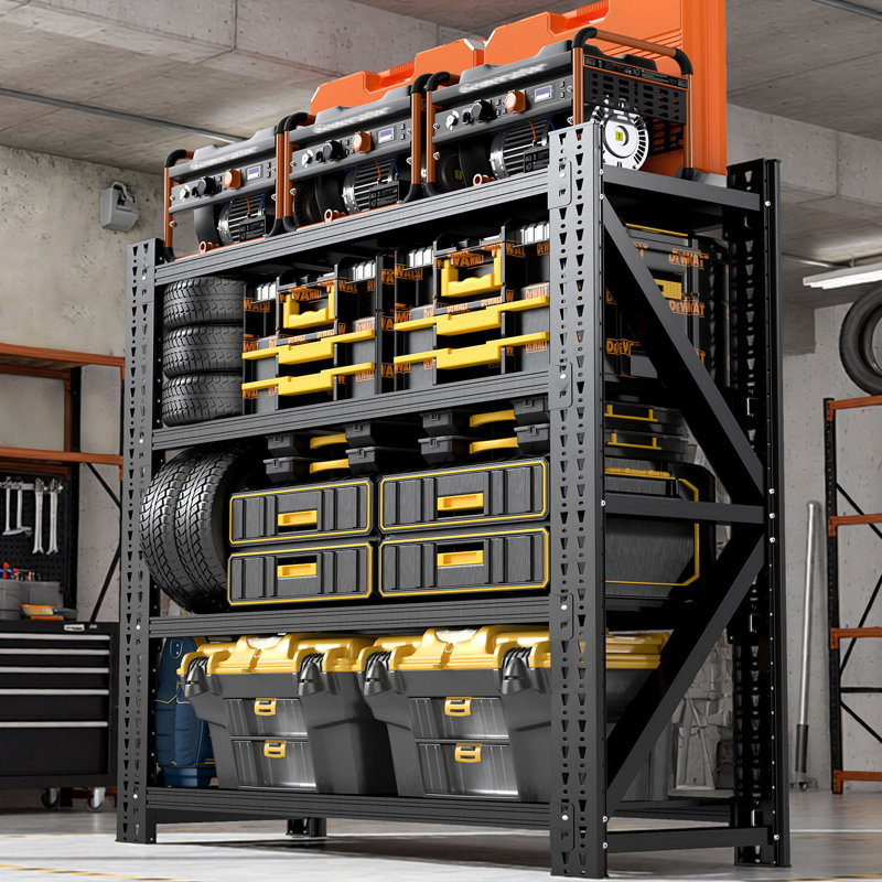 Étagère de garage réglable en métal robuste à 4 niveaux Mak Peace 4000LBS - H 69 po x l 47 po x P 23,7 po