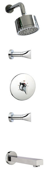 Système de douche thermostatique complet, Chrome poli