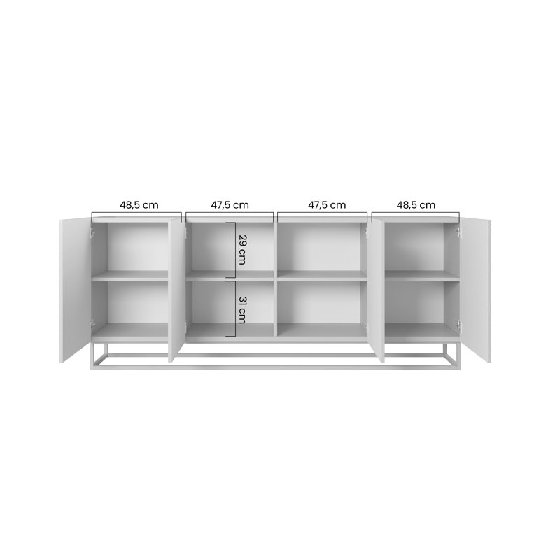 Mehrunisha 200cm Sideboard, Cashmere/Black
